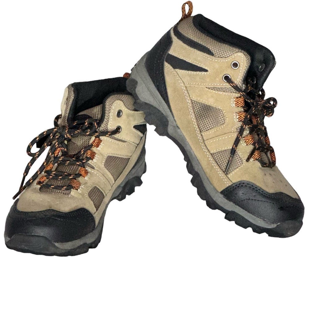 EUC Outland Outdoor Brown Leather High Top Hiking Boots Little Kid Size 3